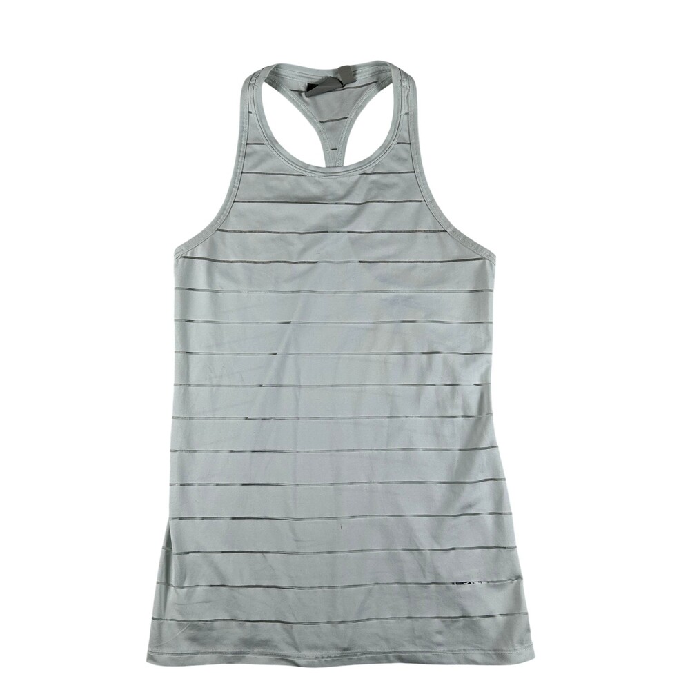 Athleta Tank Top Womens XXS Blue Striped Racerback Scoop Neck Running Athletic